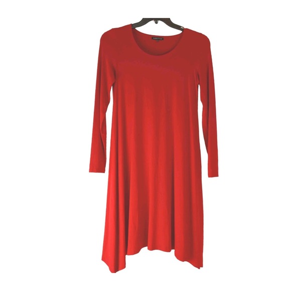 Eileen Fisher Dresses & Skirts - Eileen Fisher Women Shift Dress Red  Long Sleeve Round Neck Pullover XS